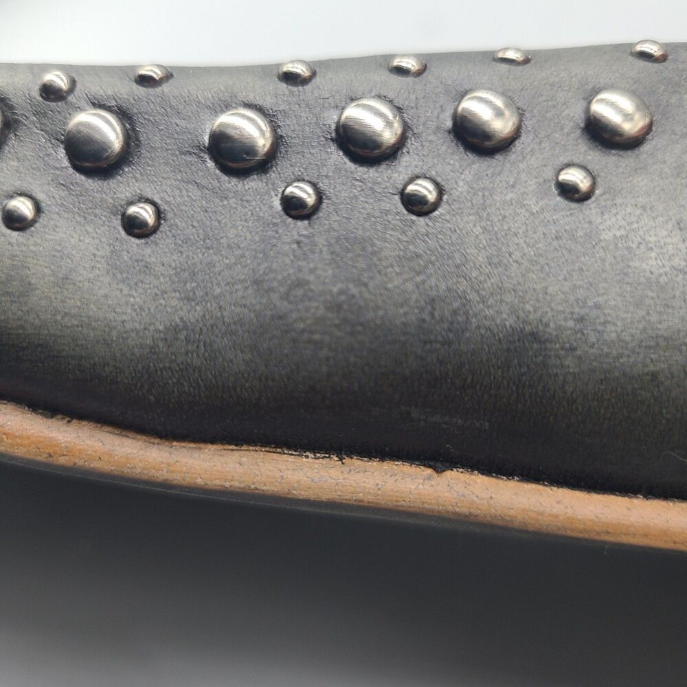 Freebird Blossom Studded Leather Sz 9 Ballet Flats Gray Shoes New/ Defect - Picture 10 of 11